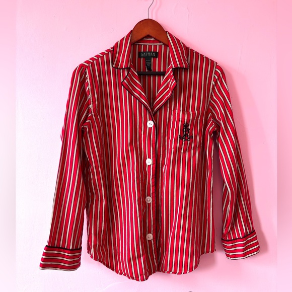 Lauren Ralph Lauren Red Striped Pajama Set - Picture 13 of 13